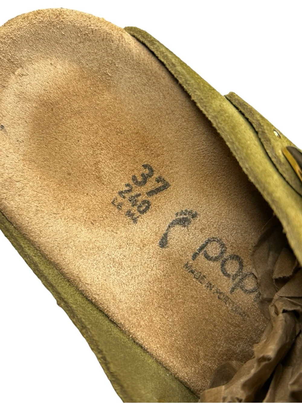 Birkenstock Papillio Fanny Wedge Clogs Thyme Suede EU 37 US 6-6.5 Narrow / Med - Picture 12 of 14
